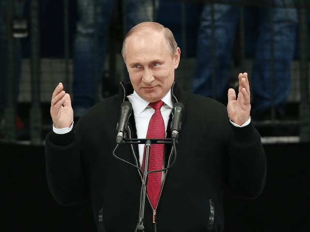 Russian President Vladimir Putin speaks during the award ceremony of the 2016 IIHF World Championsh