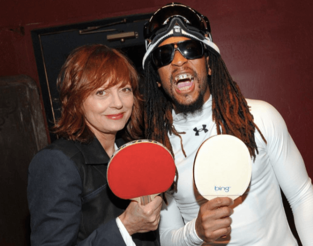 Susan Sarandon and Lil Jon ping pong (wearespin / Instagram)