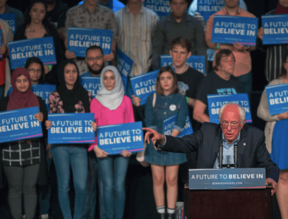 Bernie Sanders in Riverside (David McNew / AFP / Getty)