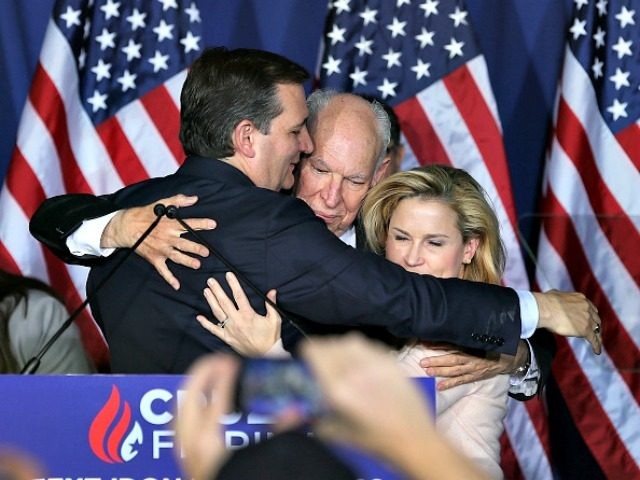 Republican presidential candidate Sen. Ted Cruz (R-TX) speaks during his election night wa