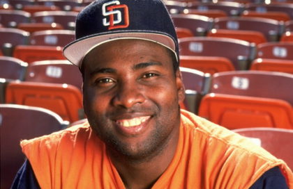 Baseball: Portrait of San Diego Padres Tony Gwynn (19) during photo shoot in stands at Jack Murphy Stadium.San Diego, CA 2/18/1991CREDIT: V.J. Lovero (Photo by VJ Lovero /Sports Illustrated/Getty Images)(Set Number: X41058 )