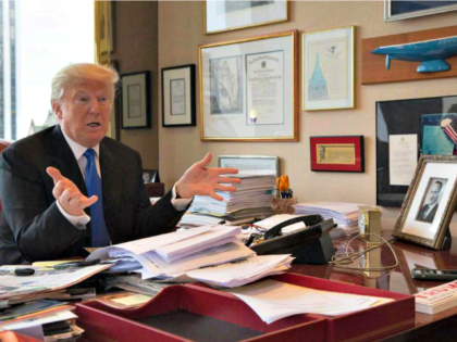 Trump at Office Desk Mary AltafferAP