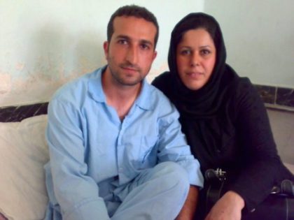 Christian pastor Youcef Nadarkhani with his wife, Fatema Pasindedih, and his two sons