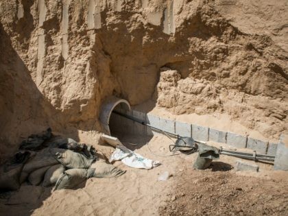 Overview of a tunnel built underground by Hamas militants leading from the Gaza Strip into