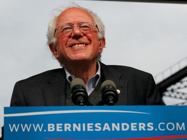LOUISVILLE, KY - MAY 3: Democratic presidential candidate Bernie Sanders addresses the cro