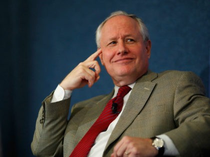 WASHINGTON, DC - OCTOBER 03: The Weekly Standard Editor William Kristol (L) leads a discussion on PayPal co-founder and former CEO Peter Thiel's National Review article, 'The End of the Future,' at the National Press Club October 3, 2011 in Washington, DC. Kristol is on the advisory board of e21, …