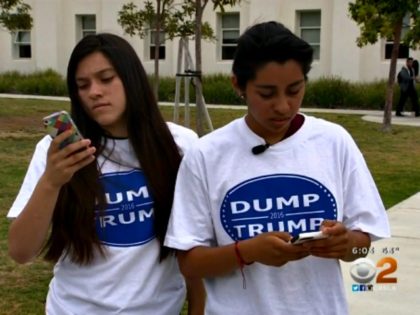 dump trump shirts at school CBS Los Angeles