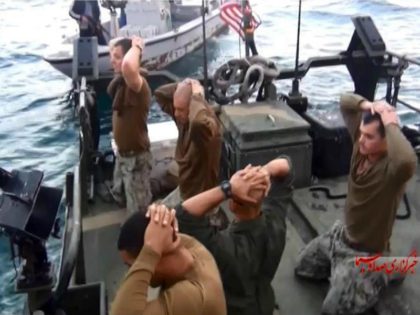 This frame grab from Tuesday, January 12, 2016 video by the Iranian state-run IRIB News Agency, shows detention of American Navy sailors by the Iranian Revolutionary Guards in the Persian Gulf, Iran. The 10 U.S. Navy sailors detained by Iran after their two small boats allegedly drifted into Iranian territorial …
