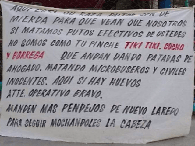 GRAPHIC: Los Zetas Cartel War -- More Severed Heads, Threatening Banners