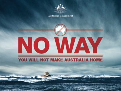 Warning sign issued by the Australian Government to stop boat arrivals.