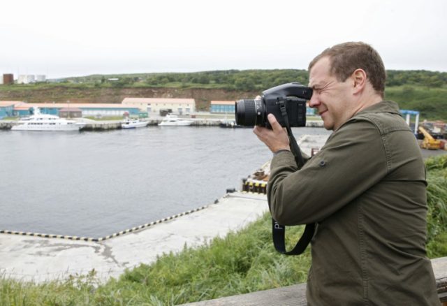 Russian Prime Minister Dmitry Medvedev visits Iturup island, one of the Kurils, in August