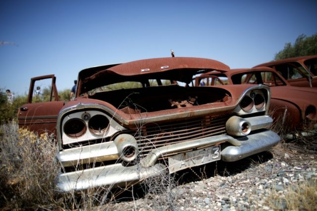 Hundreds of vehicles were abandoned by their Turkish Cypriot owners at Akrotiri -- one of