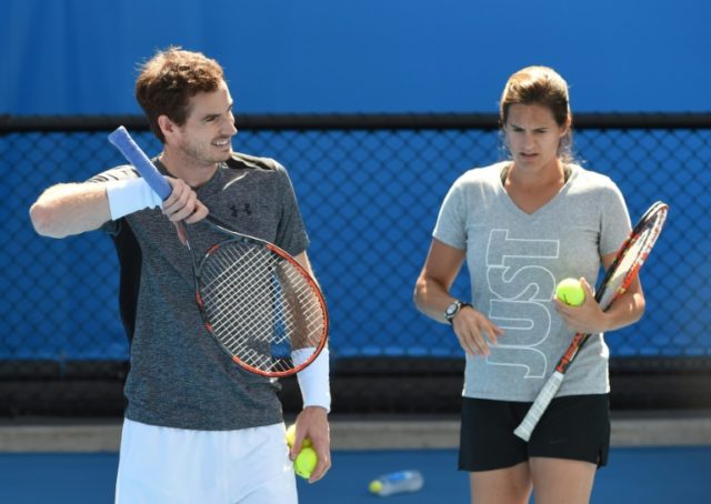 Amelie Mauresmo (right) took over as Andy Murray's coach in June 2014