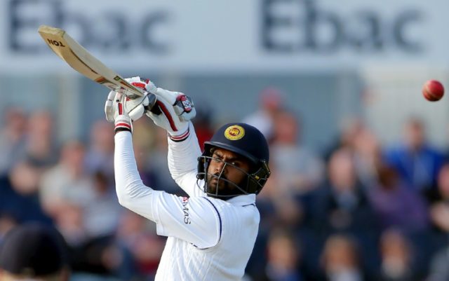 Sri Lanka's Lahiru Thirimanne on the second day of the second Test against England on May