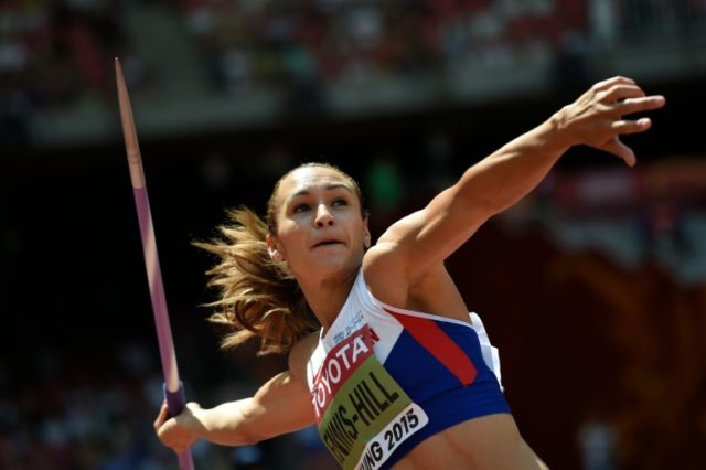 Britain's Jessica Ennis-Hill competes in the javelin throw of the women's heptathlon athle