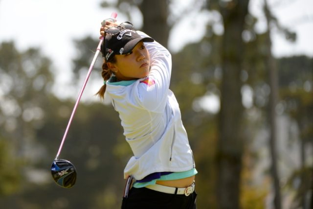 Lydia Ko of New Zealand makes a tee shot on the second hole during the final round of the