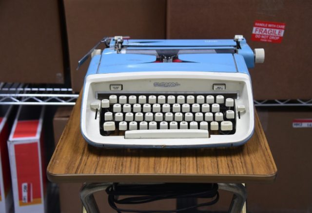 Peggy Olsen's baby blue Royal typewriter is among around 1,500 props from the US drama ser