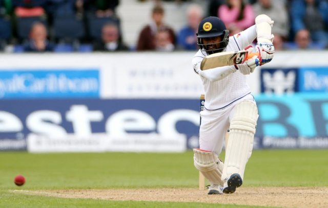 Sri Lanka's Kaushal Silva plays a shot on May 29, 2016