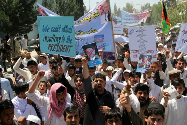 Afghan protesters demand that the Turkmenistan-Uzbekistan-Tajikistan-Afghanistan-Pakistan