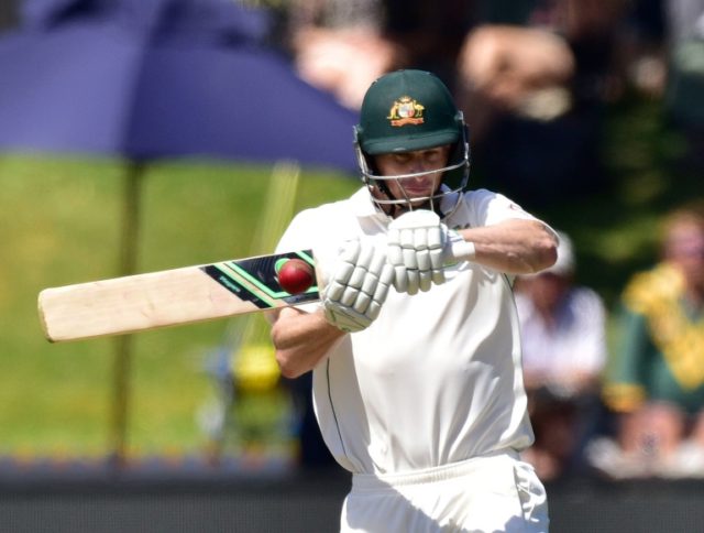 Adam Voges of Australia plays a shot during day three of the first cricket Test match betw