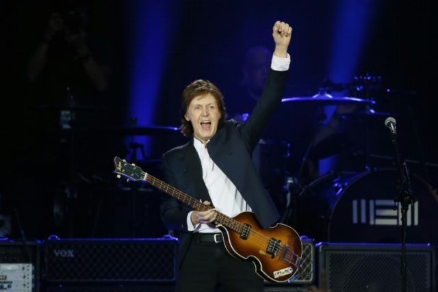 British musician and former Beatle Paul McCartney, pictured performing on June 11, 2015, w