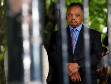 Reverend Jesse Jackson looks on during a ceremony at the Luxembourg Gardens to mark the anniversary of the abolition of slavery and to pay tribute to the victims of the slave trade, in Paris, on May 10, 2016