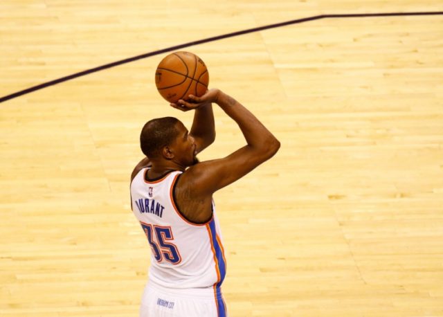 Oklahoma City Thunder's Kevin Durant scored 33 points in the rout of defending NBA champio