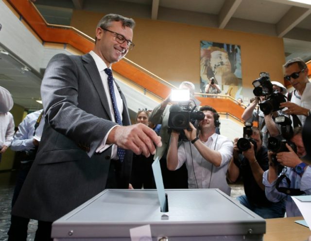 Austrian Freedom Party (FPOe) candidate Norbert Hofer casts his ballot during the second r