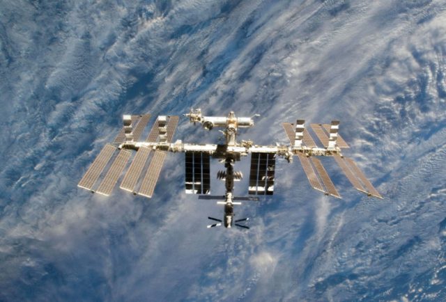 The International Space Station, pictured on March 7, 2011, circles the Earth once every 9