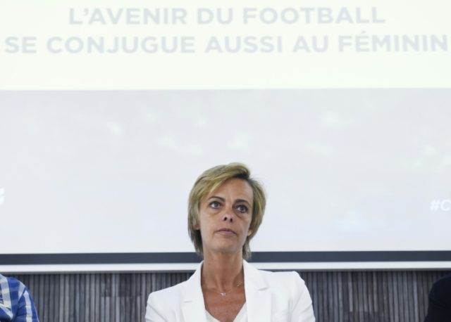 French Football Federation (FFF) director general Florence Hardouin takes part in a meetin