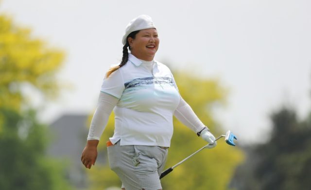 Christina Kim walks to the ninth green during the first round of the LPGA Volvik Champions