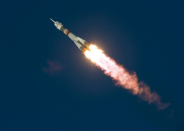 A Soyuz rocket, like this TMA-19M, will take Canadian astronaut David Saint-Jacques to the