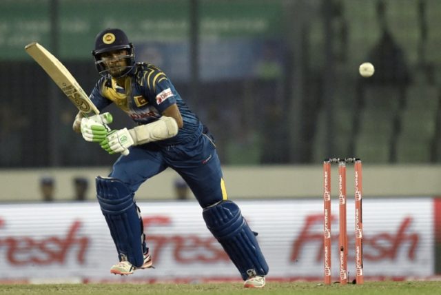Sri Lanka cricketer Dasun Shanaka plays a shot during the match between Sri Lanka and Unit