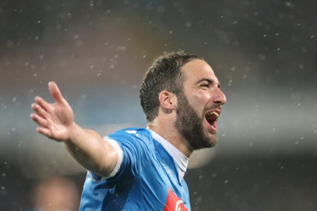 Napoli's Gonzalo Higuain hit a hat-trick in a dramatic 4-0 win over relegated Frosinone on