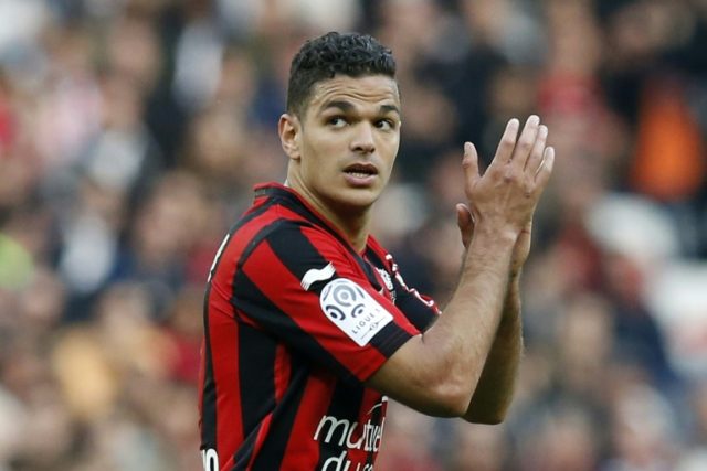 Nice's forward Hatem Ben Arfa applauds as he leaves the pitch during the French L1 match b