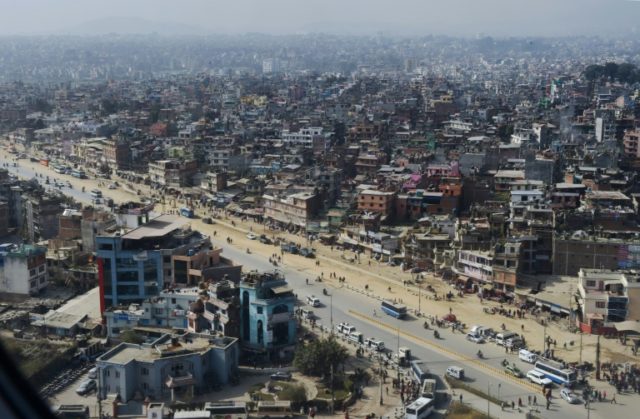 Aerial view of Nepal's capital Kathmandu