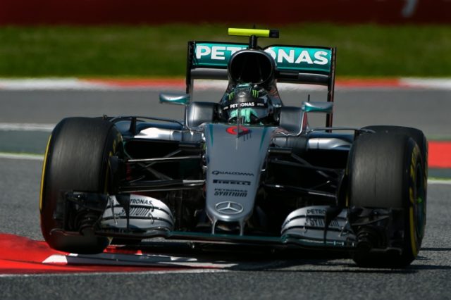 Mercedes driver Nico Rosberg in action during a practice session for the Spanish Grand Pri