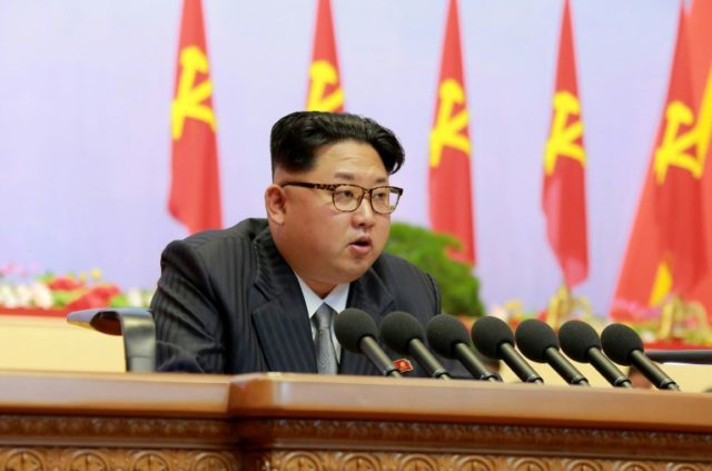 This photo from the official Korean Central News Agency (KCNA) shows North Korean leader K