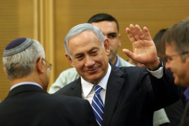 Israeli Prime Minister Benjamin Netanyahu wat the Knesset in Jerusalem on May 30, 2016, as