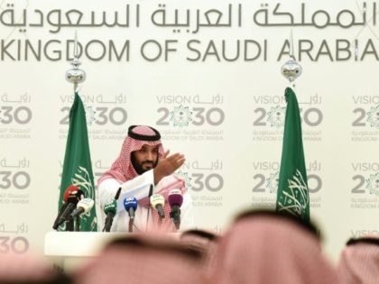 Deputy Crown Prince Mohammed bin Salman gives a press conference in Riyadh, on April 25, 2