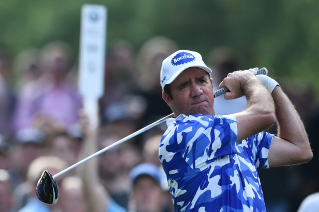 Australia's Scott Hend plays a tee shot on the 16th hole during the third day of the PGA C