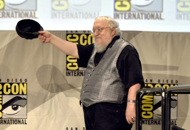 Writer George R.R. Martin, pictured on July 25, 2014, missed an original deadline for "Win