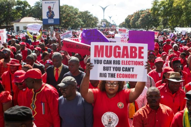 Zimbabwean opposition Movement for Democratic Change (MDC) supporters shout political slog