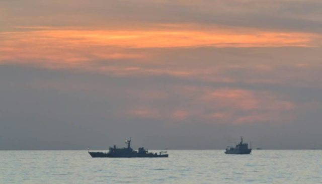 Chinese surveillance ships are seen off Scarborough Shoal in the South China Sea