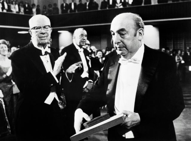 Chilean poet Pablo Neruda after receiving the Nobel Literature Prize in Stockholm in 1971