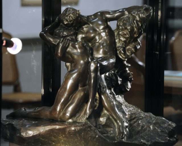 Auguste Rodin's "L'Eternel Printemps" (Eternal Springtime) marble sculpture of lovers has