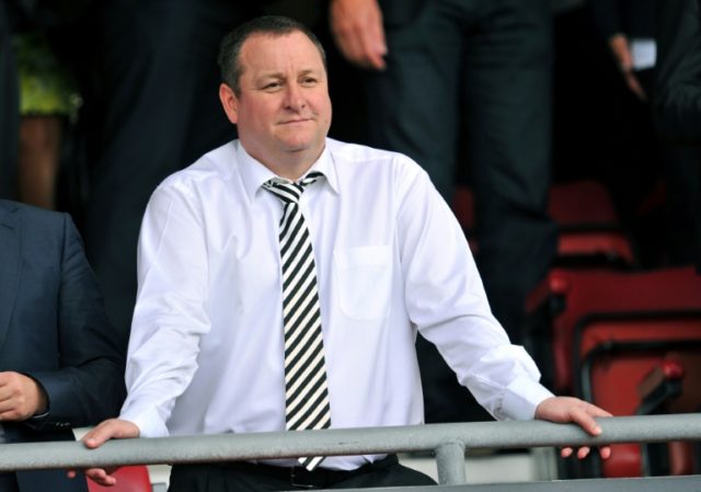 Newcastle United's owner Mike Ashley gestures before the English Premier League football m