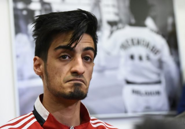 Belgian taekwondo athlete Mourad Laachraoui gives a press conference in Brussels on March