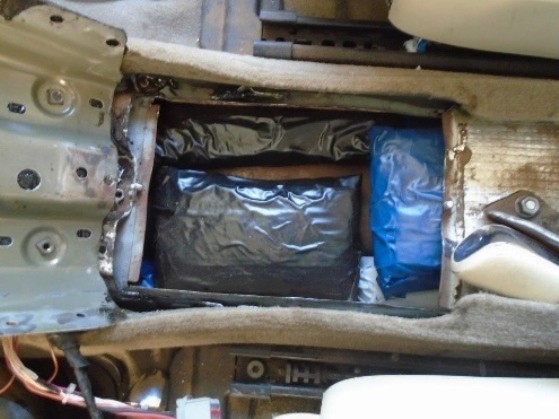 Cocaine found in bumper of car. (Photo: U.S. Customs and Border Protection)