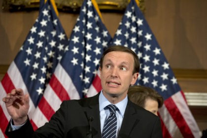Sen. Chris Murphy, D-Conn., speaks during a media availability on Capitol Hill, Monday, June 20, 2016 in Washington. A divided Senate blocked rival election-year plans to curb guns on Monday, eight days after the horror of Orlando's mass shooting intensified pressure on lawmakers to act but knotted them in gridlock …